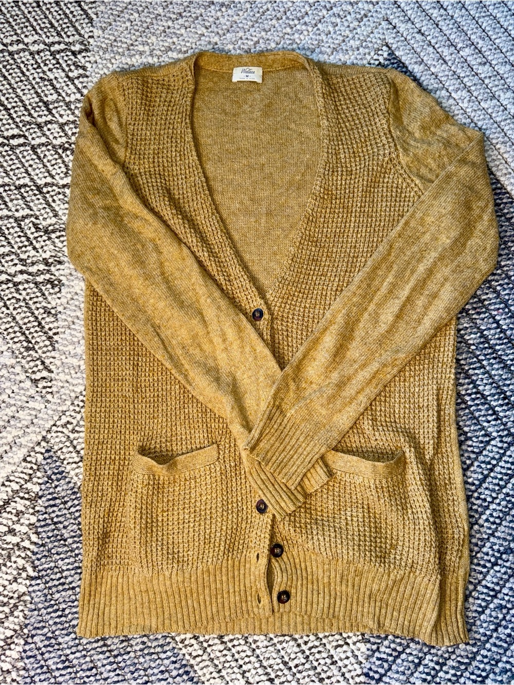 Madewell Gold Waffle Wallace Cardigan